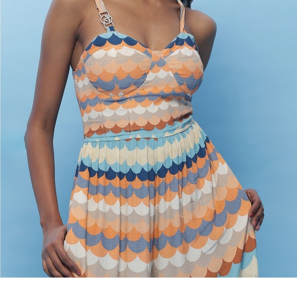 Label Ritu Kumar Orange Mariana Printed Jumpsuit - Picture 7 of 8